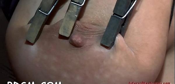  Chick is chained in shackles during hardcore bdsm castigation